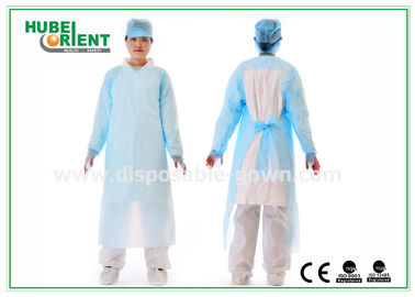 Blue Disposable use CPE Protective Gown/Medicla use CPE gown with Thumb cuffs for medical environment