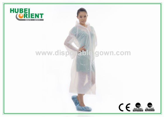 Polythene White / Transparent Disposable Raincoats For Women In Factory or workshop use
