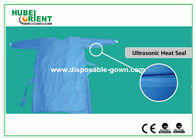Hospital Level3 Disposable SMS Surgical Gown Dark Blue With Knitted Wrist