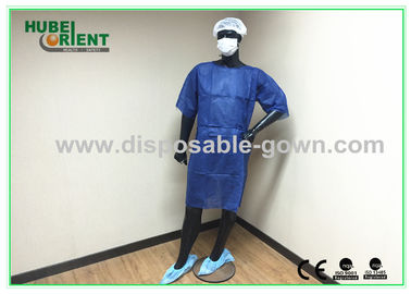 Short Sleeve Disposable Isolation Gowns/Dark Blue single use patient gown