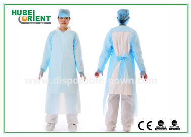 CE Standard Plastic Disposable Protective Gown/Blue CPE Surgical Gown For Hospital/Factory