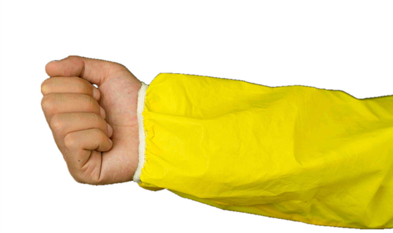 Type3B Disposable Medical Coverall With 3 Pieces Hood And Yellow Tape