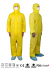 Type 3B Yellow Disposable PP PE Protective Coverall With Hood Anti Static Pass EN14126