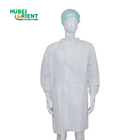 Blue / White PP / SMS / Microporous / Tyvek Disposable Lab Coat With Snaps Closure
