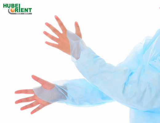 CE Standard Plastic Disposable Protective Gown/Blue CPE Surgical Gown For Hospital/Factory