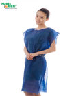 Blue Disposable Waterproof PP Isolation Gown No Sleeve For Hospital