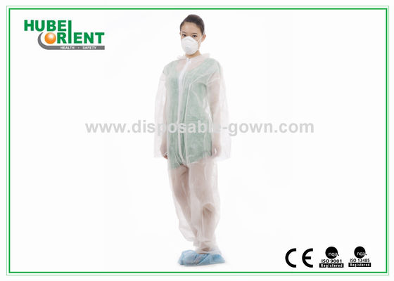 Waterproof White Disposable Protective Suits Without Hood/Feetcover for Factory use
