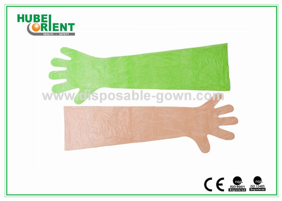 Disposable Arm Sleeves With Gloves , Waterproof Polythene Long Gloves 84 Cm